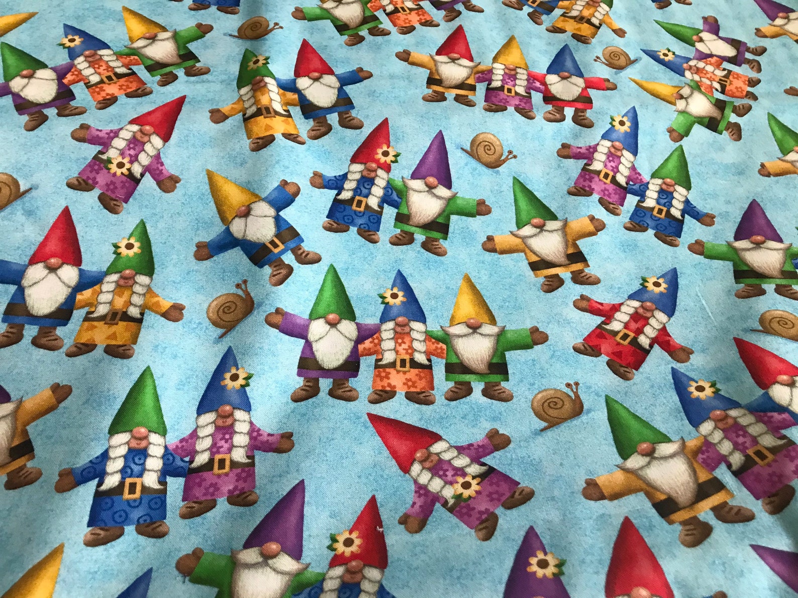 100 Cotton Home Sweet Gnome Fabric From Quilting Treasures. Etsy