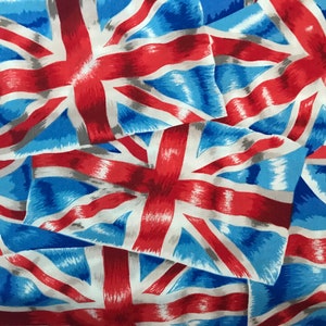 100% Cotton print U.K. Scottish, Welsh Flag fabric. Shamrock. Irish. Ireland. Flags, Scotland, Wales. England, Thistle, dressmaking