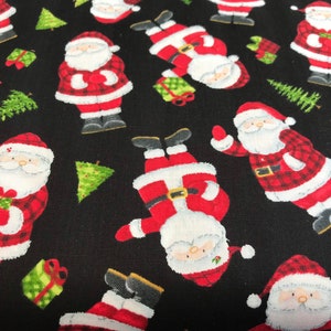 100% Cotton Santas Tree Farm Bright Christmas fabric range. Christmas Tree, Santa, Xmas. Suitable for patchwork, quilting, dressmaking etc.