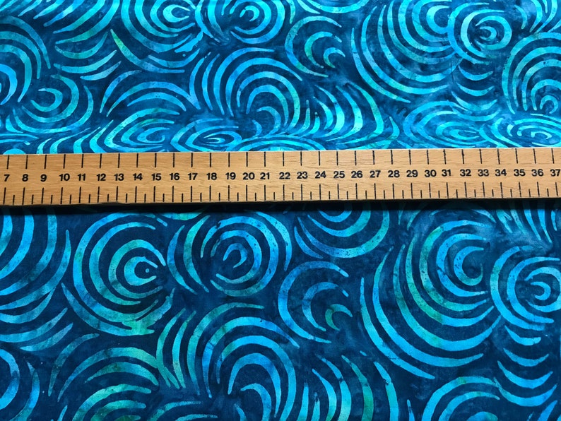 100% Cotton hand painted batik fabric by Nutex. Batik material, swirl. Abstract Suitable for patchwork, quilting, dressmaking etc. image 6