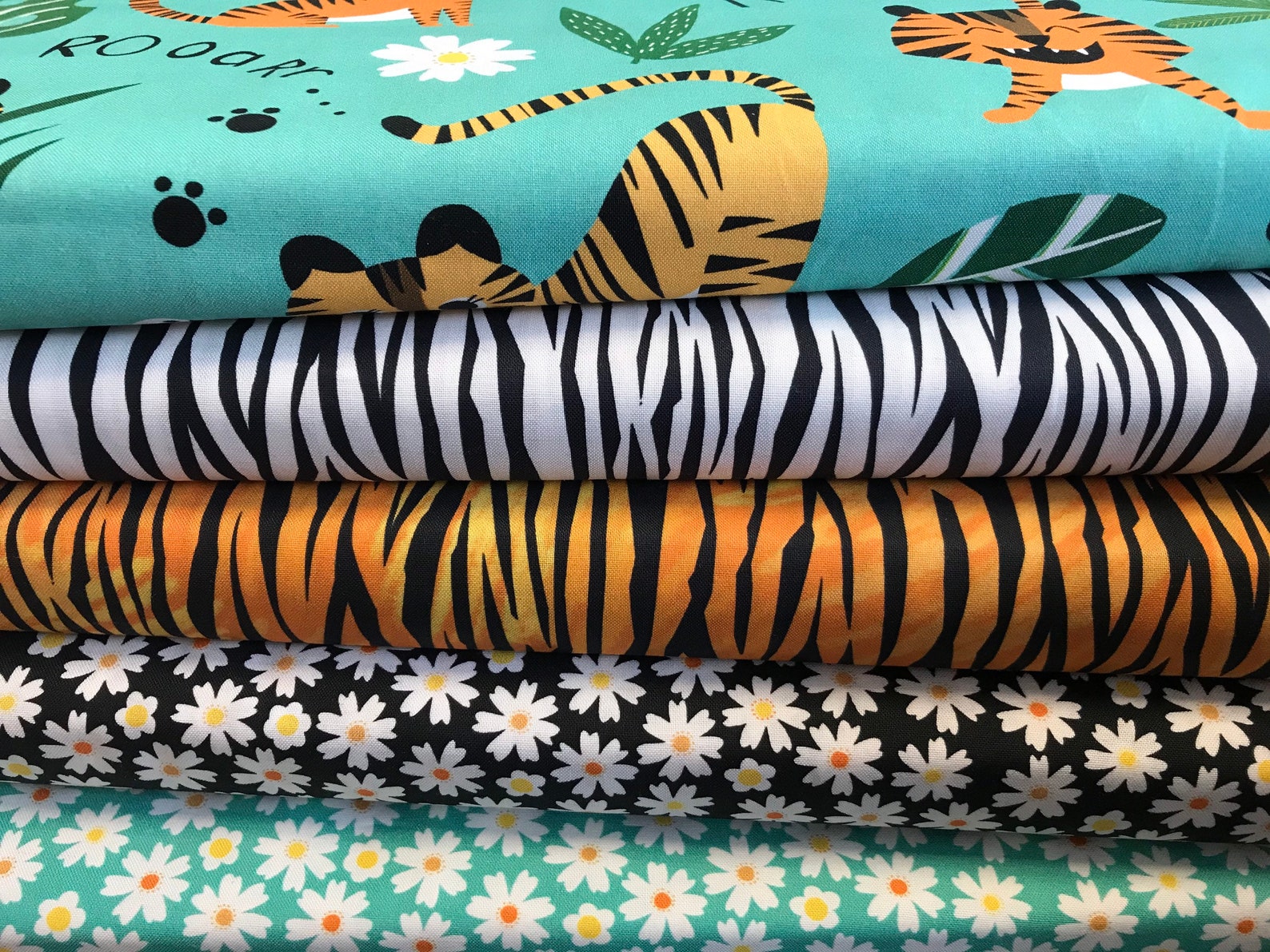 100 Cotton Animal Print fabric from Quilting Treasures Tiger Etsy