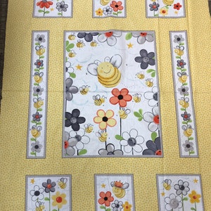 REDUCED PANEL PRICE!! 100% Cotton print Animal fabric Panels. Nursery Panel. Sheep, Bee, Lion Suitable for patchwork quilting clothes bags