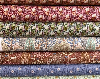 Tessuto Tilda 100% cotone della Sanctuary Collection. Fiori, zucche, fiori, animali selvatici, boschi, trapuntatura, patchwork, sartoria