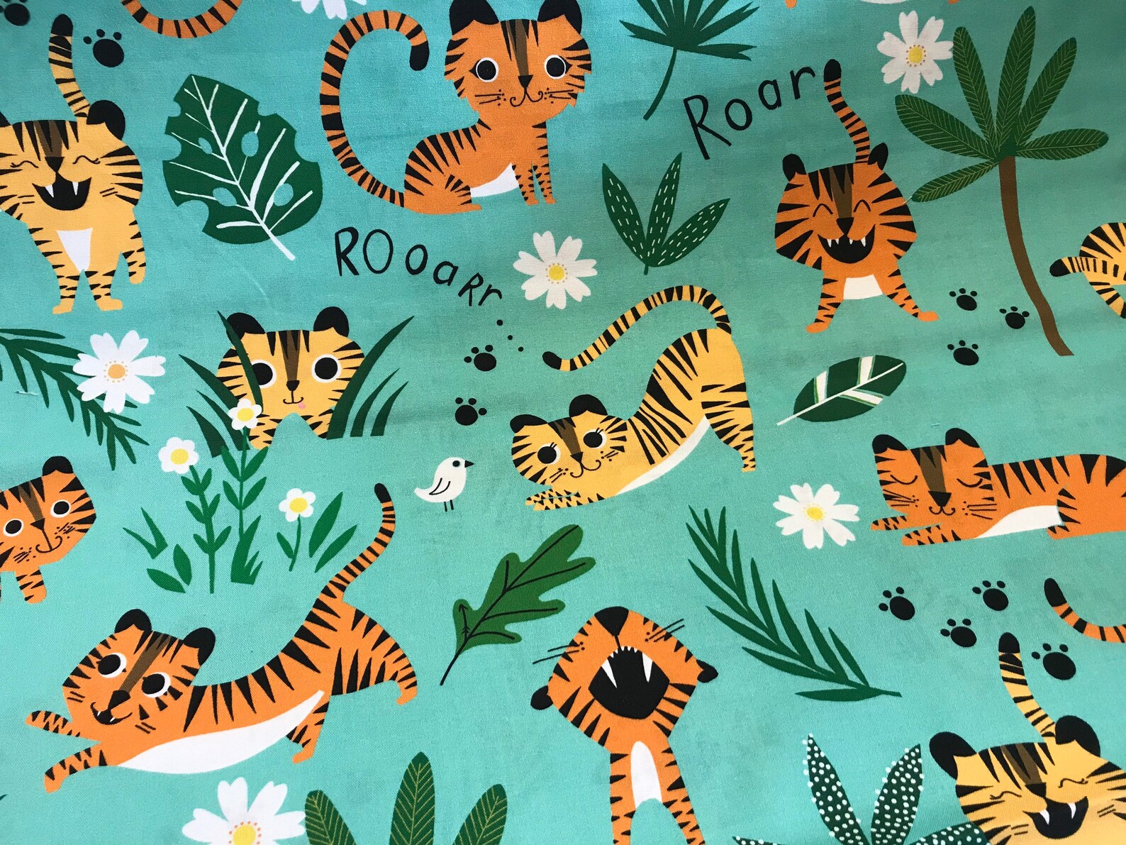 100 Cotton Animal Print Fabric From Quilting Treasures Tiger Etsy UK