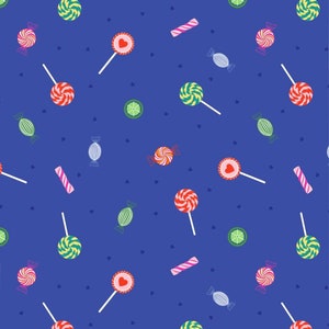SALE!! LAST ONES!! 100% Cotton print Small Things Sweet fabric Lewis and Irene. Lollipop, lolly, Sweets, candy, patchwork, dressmaking etc.