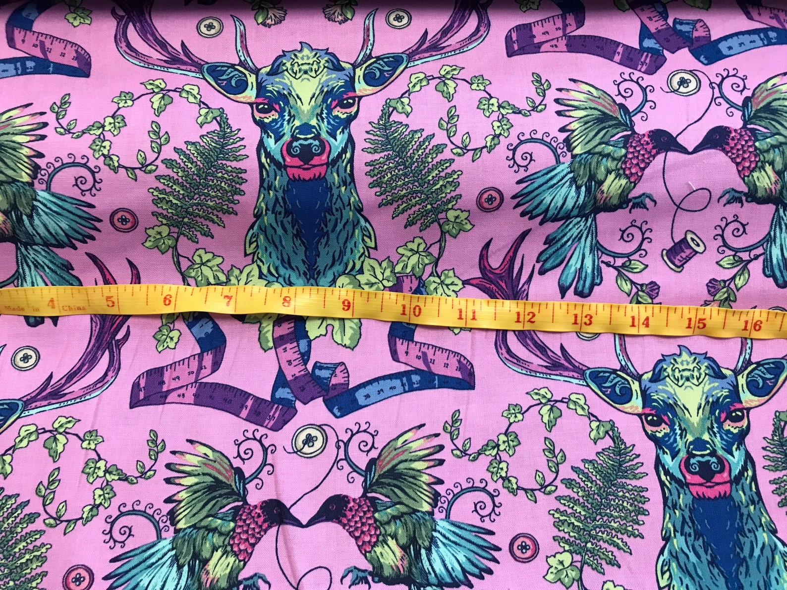 100 Cotton print Stag Deer Thistle fabric from Northcott Etsy