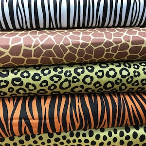Animal Print Cotton Fabric: Zebra, Leopard, Giraffe - Lewis &amp; Irene