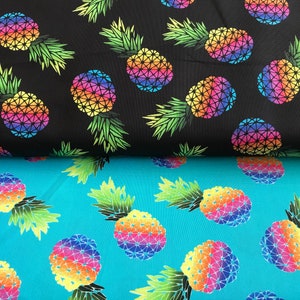 Rainbow Pineapple Fabric: Vibrant Cotton Quilting Material