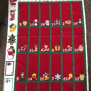 SALE! 100% Cotton Christmas Advent Calendar Panel Fabric From Nutex ...