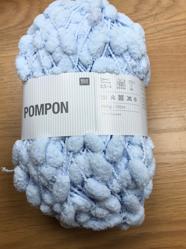 Rico Baby PomPon Wool Yarn. Knitting. Pom Pom Blanket. Puff Etsy