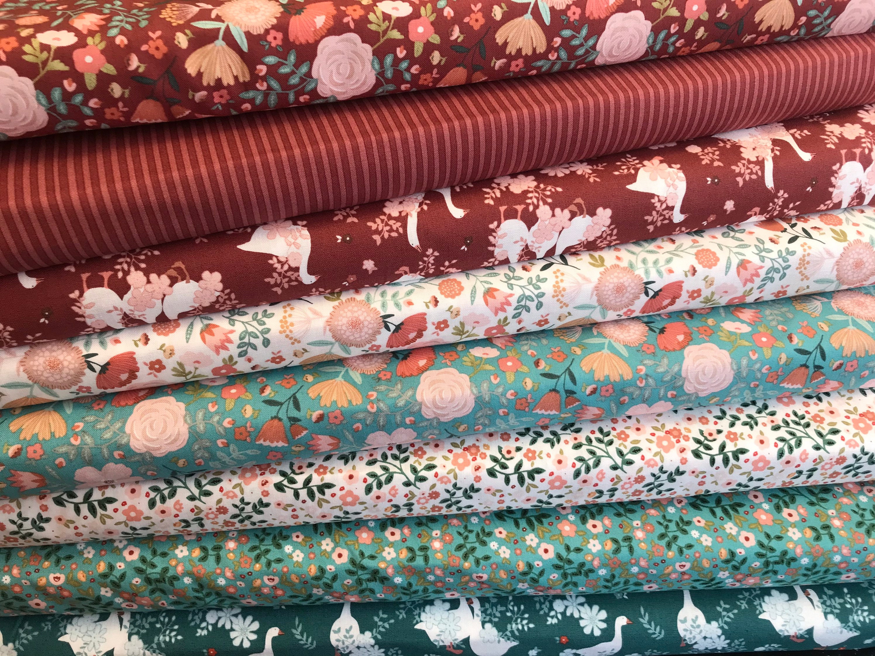 100 Cotton print Goose Creek Gardens fabric from Nutex Etsy