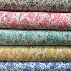 LAST CHANCE!! 100% Cotton print fabric from the Cotton Beach range by Tilda. Shells, Beach, Conch, patchwork, quilting, dressmaking etc.