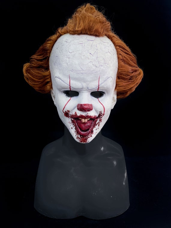 Máscara De Pennywise De Látex Con Pelo – Accesorio Oficial De IT Para Adultos