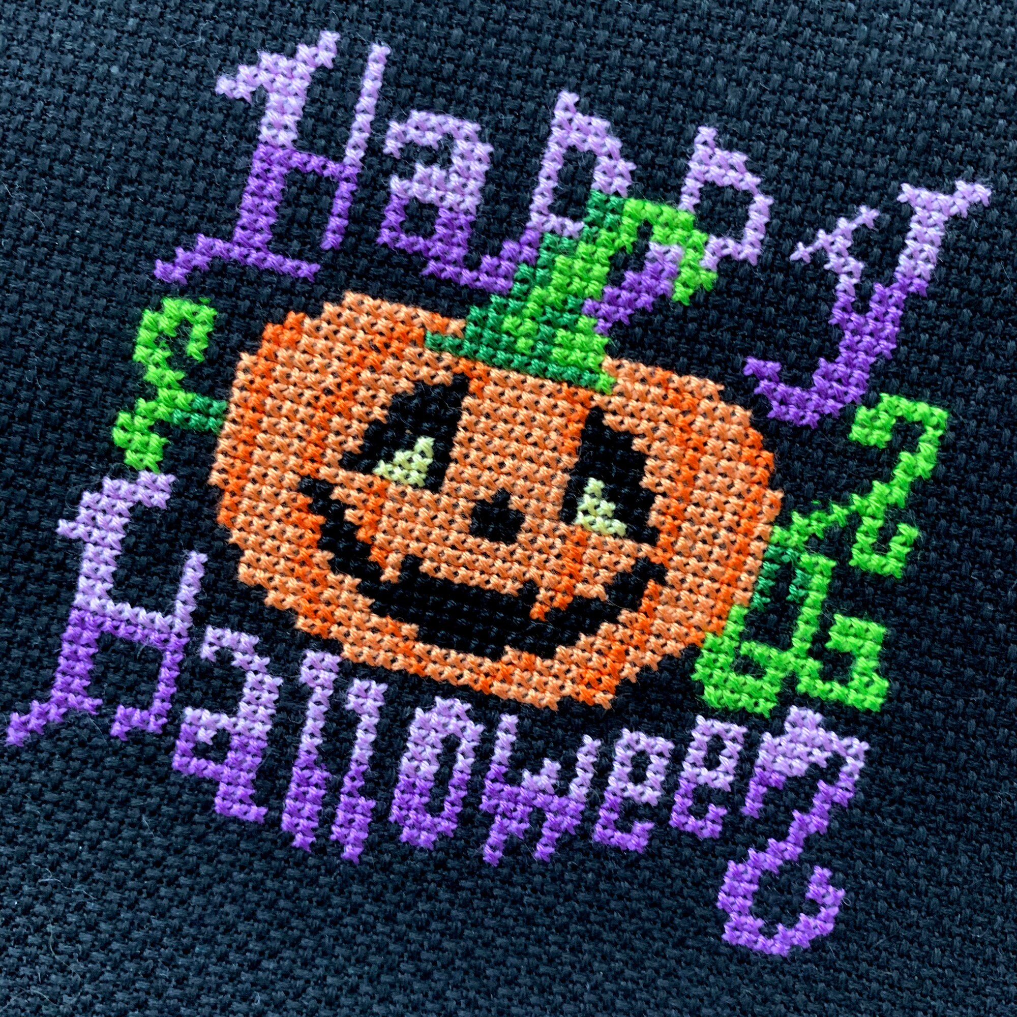 Happy Halloween Cross Stitch Pattern | Jack-o-lantern Embroidery (PDF ...