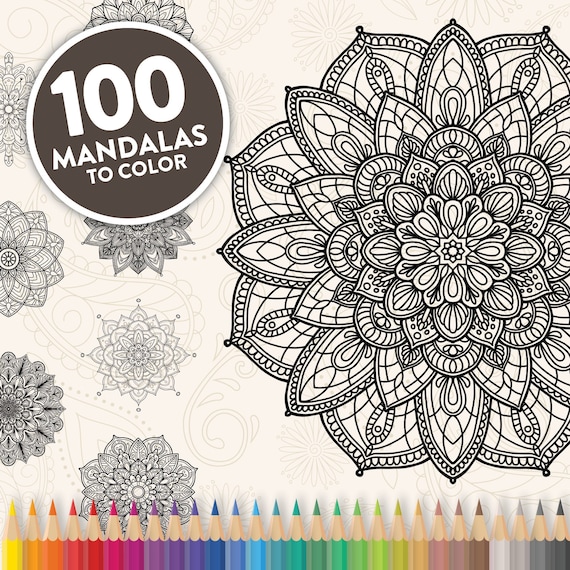 Printable Mandala Adult Coloring Pages Floral Mandala Easy