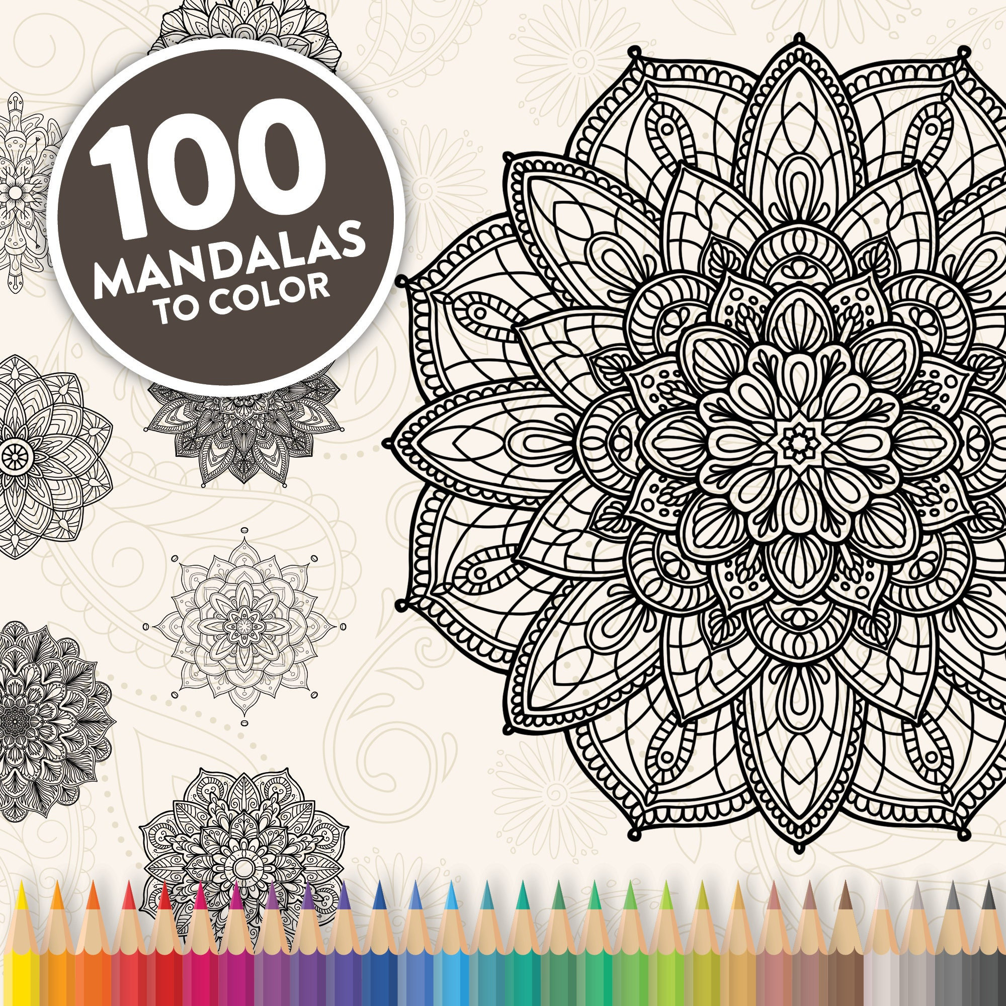 Adult Coloring Book: Animals, Mandalas, Flowers, Paisley Patterns, and More