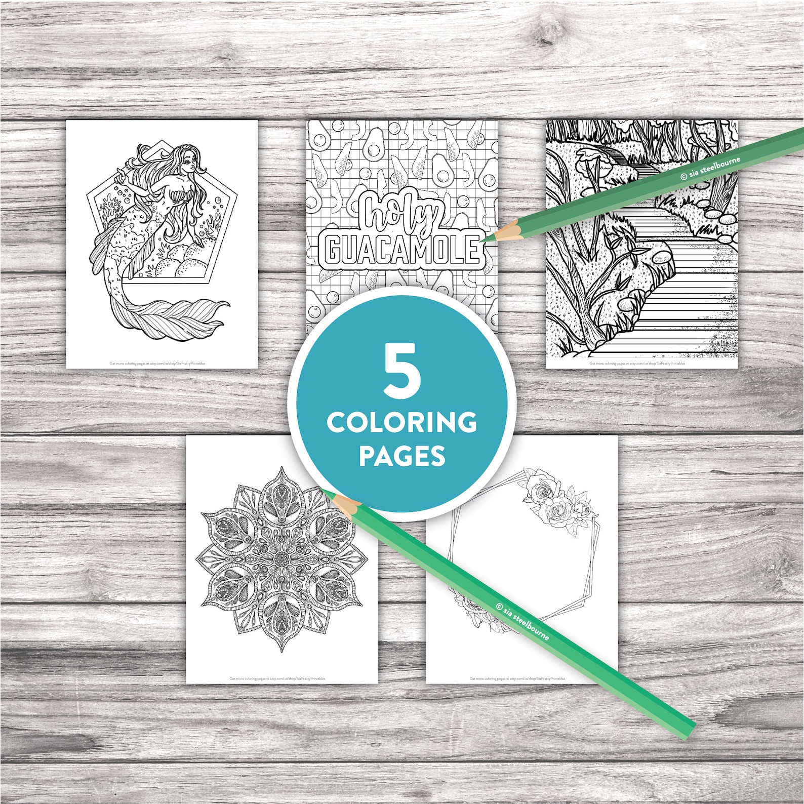 Printable Adult Coloring Pages Sample Pack B Variety of Coloring Pages ...