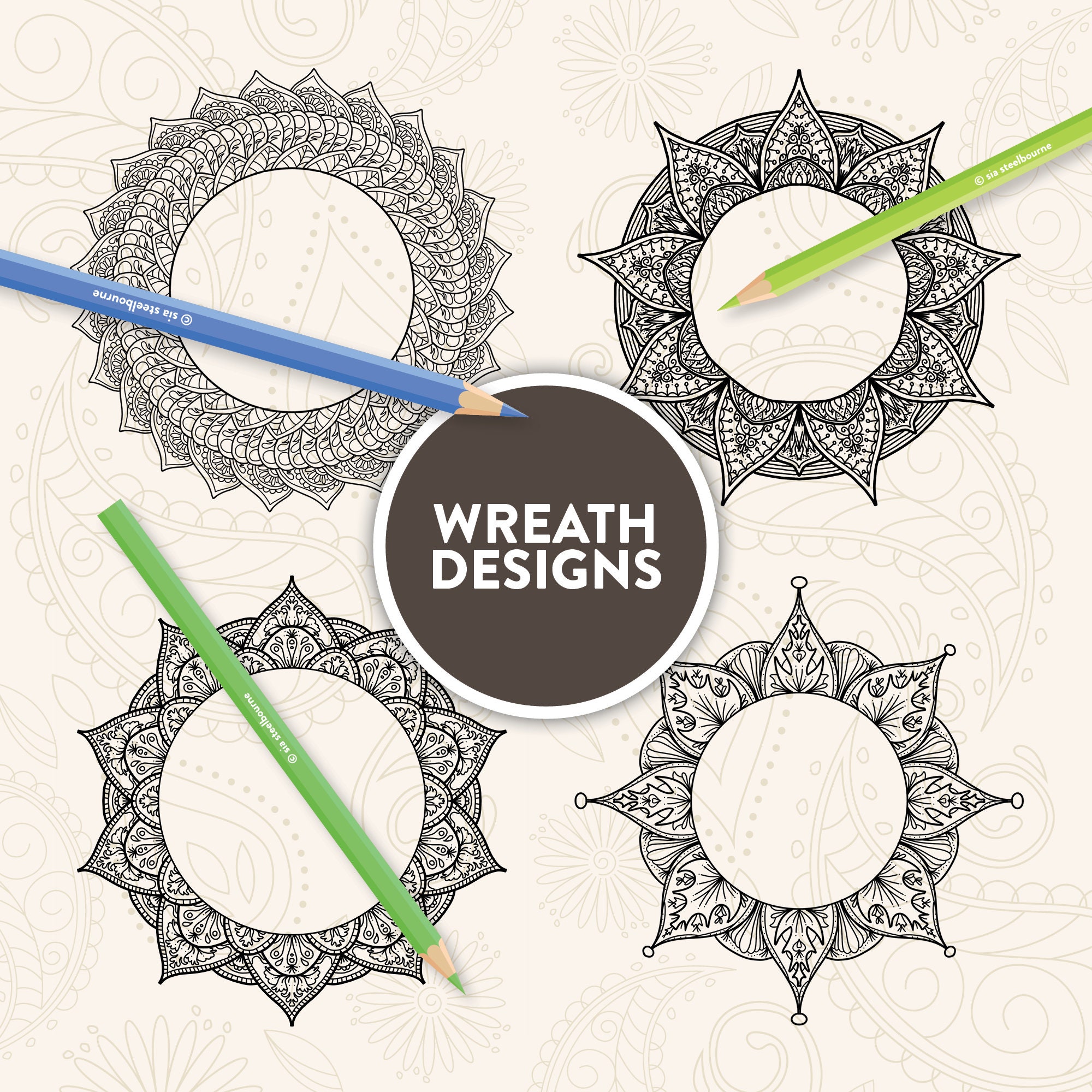 Printable Mandala Adult Coloring Pages Floral Mandala Easy - Etsy