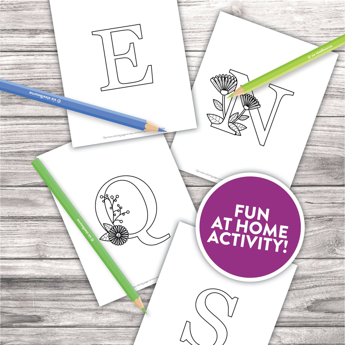 Printable Adult Coloring Pages Floral Alphabet Letters | Etsy