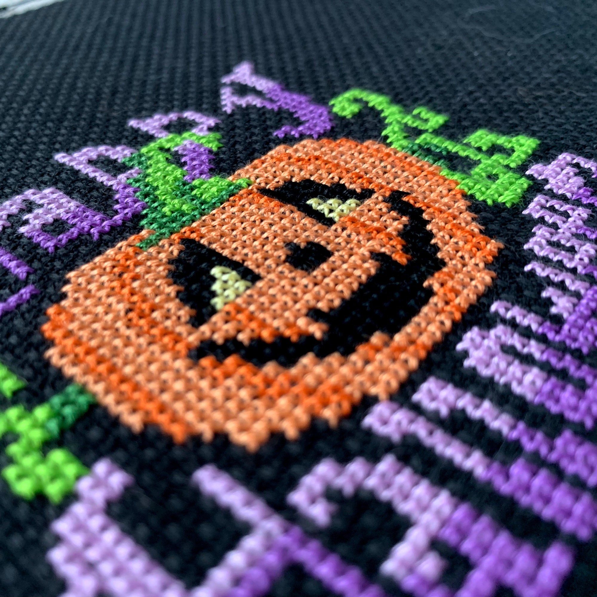 Happy Halloween Cross Stitch Pattern | Jack-o-lantern Embroidery (PDF ...