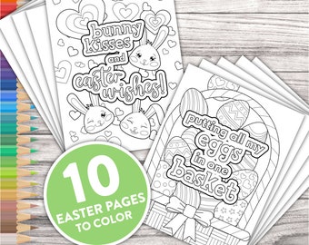 Easter Coloring Pages | Printable Easter Quotes Phrases Lettering Coloring Pages