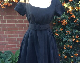1980’s Black Belted Dress by Monix