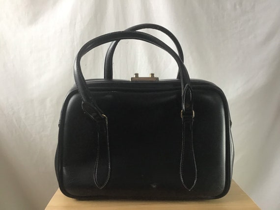1950s Black Boxy Handbag