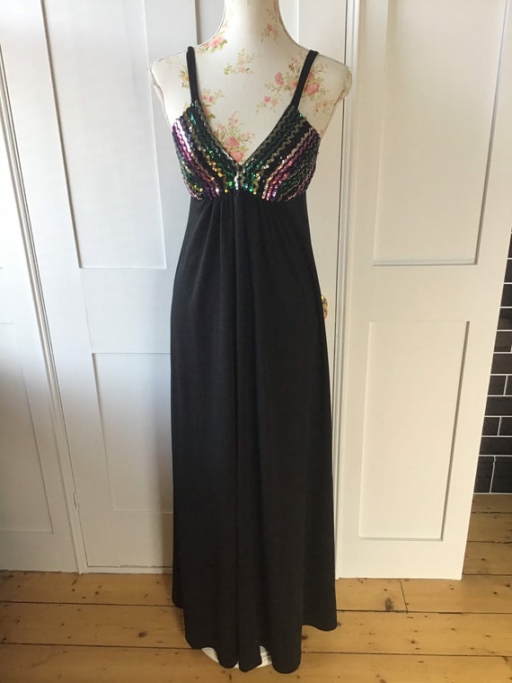 1960’s Vintage Maxi Dress by Quad SIZE M UK 12