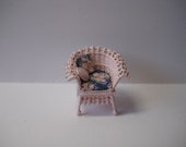 Quarter scale miniature wicker chair