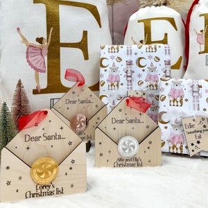 Personalisierter Brief an Santa hängenden Halter, Brief an Santa, Weihnachtswunschliste, Weihnachtswunschliste für Kinder, Brief an Santa Umschlag