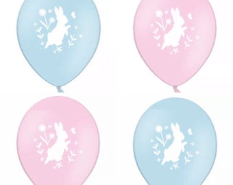 Bunny Rabbit Balloons, Baby Shower Decor, Pack of 6