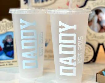 Personalisierte kalte Tasse, Eiskaffeebecher, Geschenk zum Vatertag