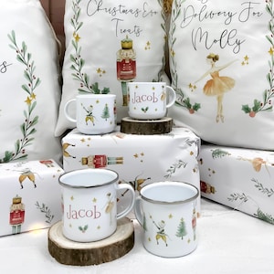 Tasse de Noël personnalisée pour enfants, tasse de chocolat chaud, réveillon de Noël, remplisseur de boîte de réveillon de Noël, casse-noix de Noël, garçon, fille,