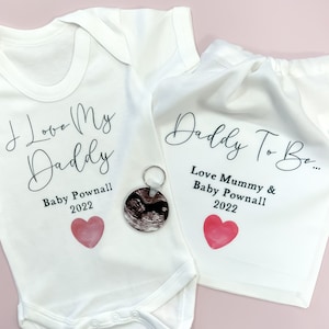 Personalised Father's Day Gift, Daddy to be gift, pregnancy announcement, valentines gift, gift from bump, birthday gift for daddy, Keyring