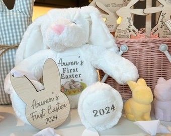 Premier cadeau de Pâques, peluche lapin de Pâques personnalisé, peluche personnalisée, cadeau de Pâques, remplissage de panier de Pâques, cadeau de Pâques pour bébé,