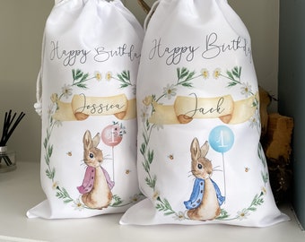 personalised gift bag, birthday gift, personalised 1st birthday gift, Peter rabbit, Peter rabbit birthday gift,