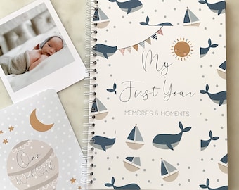 Baby Journal, Baby Book, Baby Journal and Memory Book, Nautical