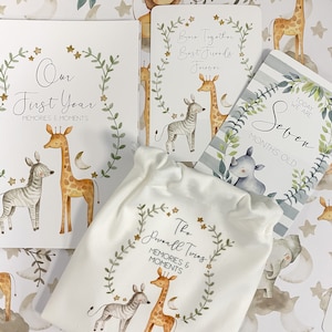 Baby Journal, Zwillings Baby Journal, Babybuch, Baby Journal und Erinnerungsbuch, Safari, Baby Meilenstein, mein erstes Jahr, neues Baby Geschenk