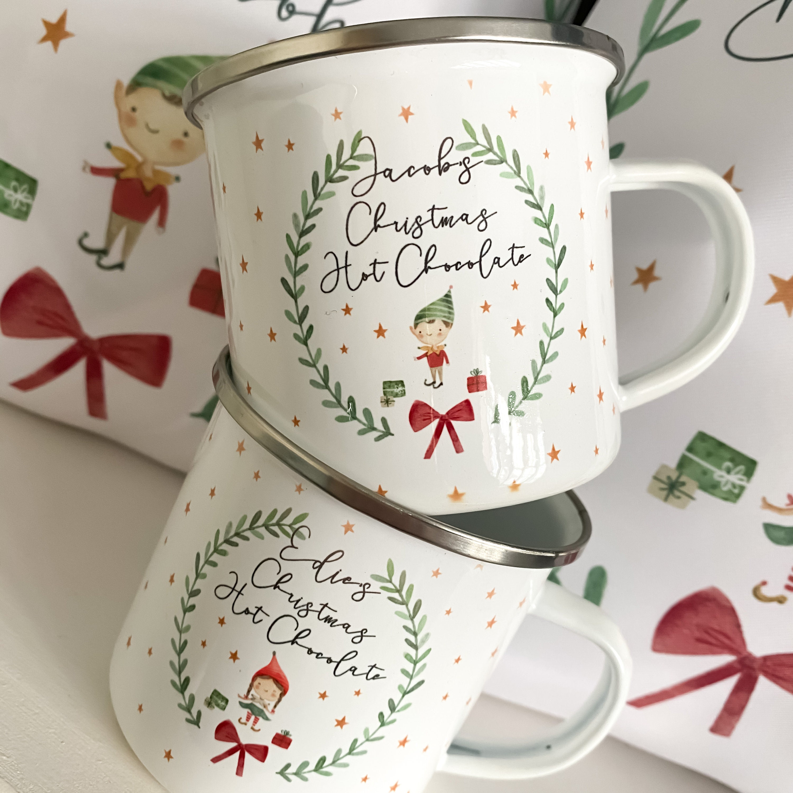 Kids Christmas Unbreakable Mug / Boho Xmas Mug / Hot Chocolate Mug / Unique  Gift For Her Him 6oz Polymer Mug