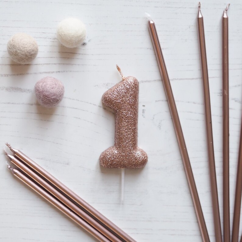 Rose Gold Birthday Candles Rose Gold Birthday Party Etsy UK