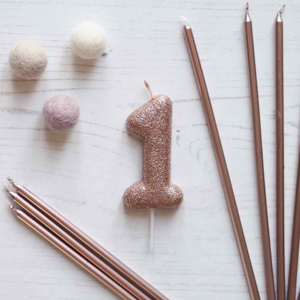 Rose Gold Birthday Candles Rose Gold Birthday Party Etsy UK