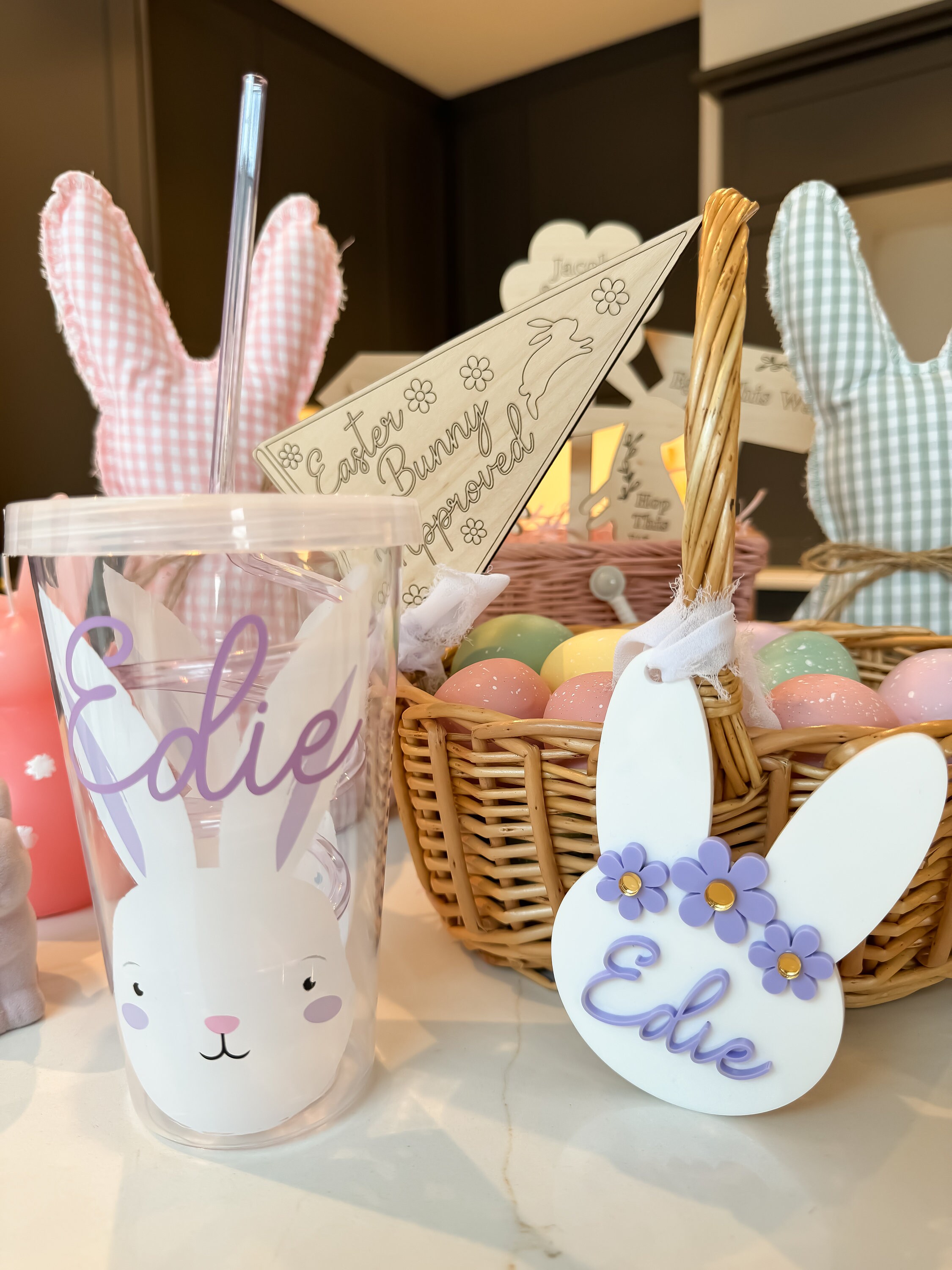 Personalisierte Oster-Kalttasse, Ostergeschenk, Ostergeschenk für Kinder, Osterkorbfüller, Ostereiersuche-Geschenk für Kinder, Osterhasen-Geschenk,