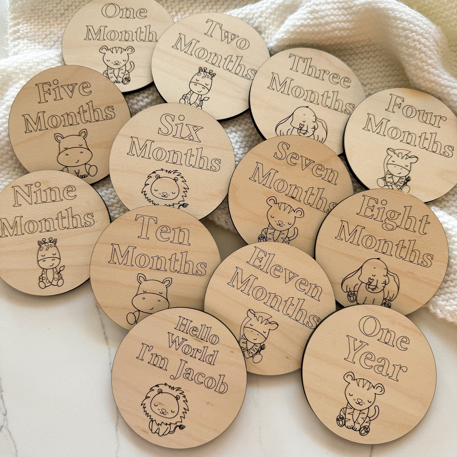 Baby Milestone Wooden Discs, Baby Milestone Cards, Baby Shower Gift ...