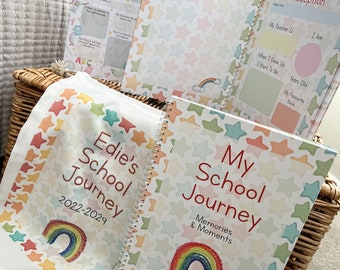 first day of school, school journey journal, first day of school sign, first day of school gift, school keepsake, journal, photo prop