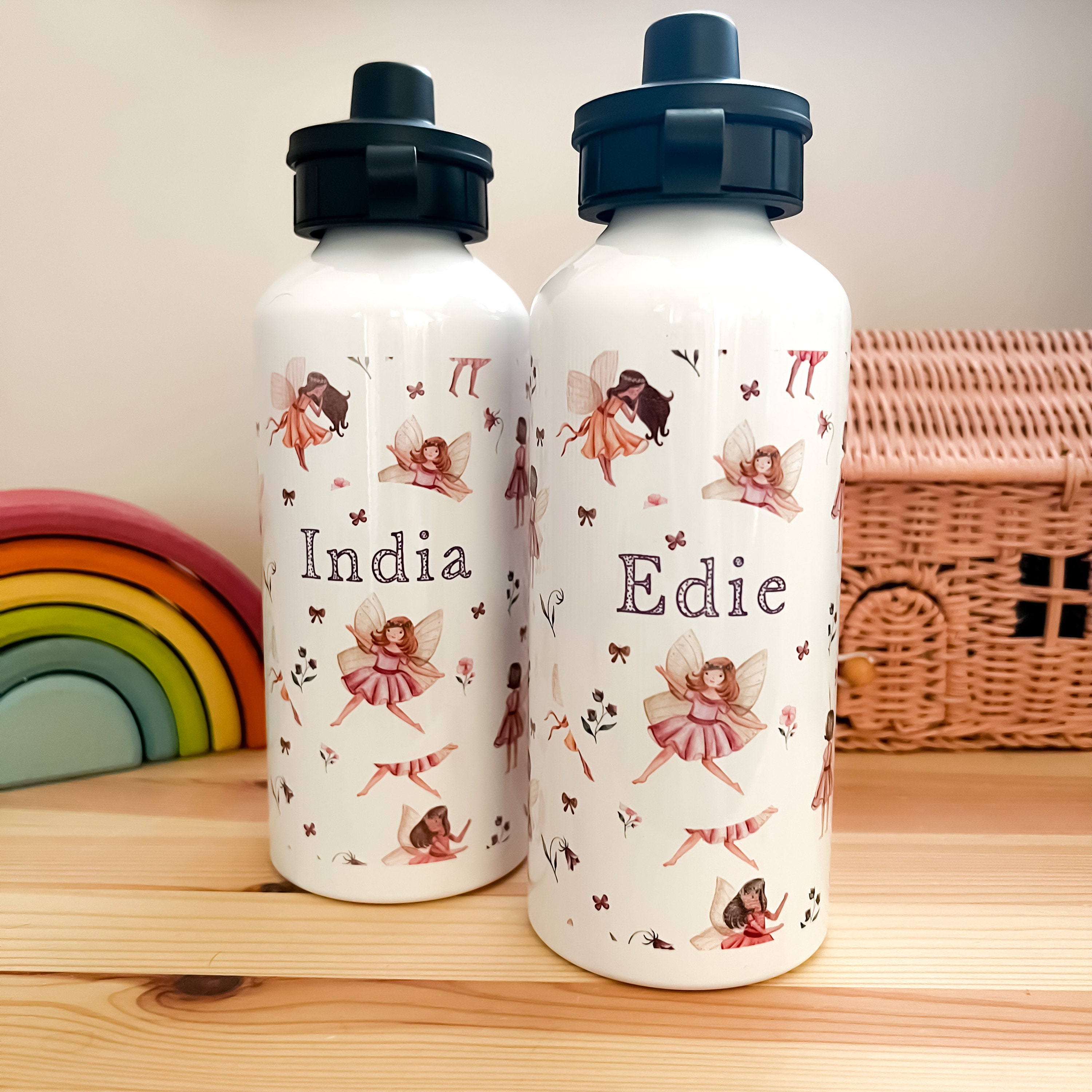 Botella de agua personalizada para niños, botella de bebidas de regreso a  la escuela, tapa abatible
