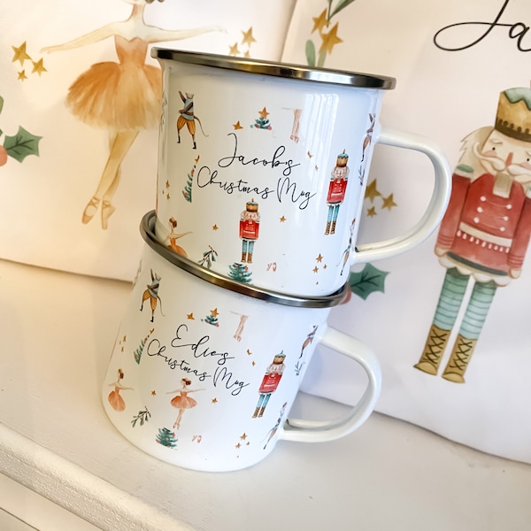 Mug de Noël personnalisé pour enfants, tasse de chocolat chaud, réveillon de Noël, remplissage de boîte de réveillon de Noël, casse-noix de Noël, garçon, fille,