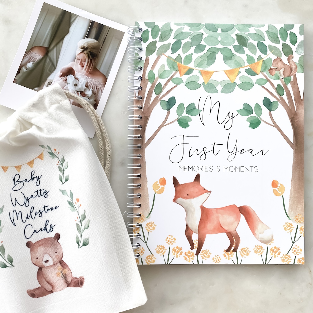 Baby Journal, Baby Book, Baby Journal and Memory Book, Woodland, Baby Milestone, Pregnancy