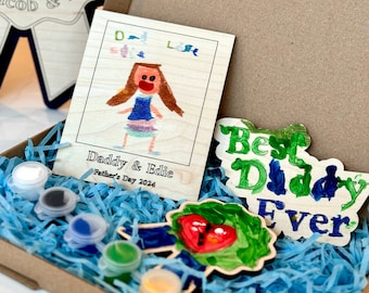 Personalised Father's Day Craft Kit, Maple Veneer DIY Gift