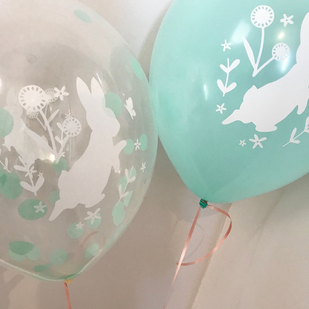 Rabbit Party Balloon, Confetti Balloon, Cake Smash, Birthday Balloon ...
