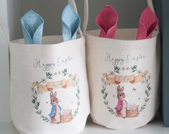 personalised easter bag, easter basket, easter gift, easter decoration, personalised easter gift, Peter rabbit, Peter rabbit easter gift